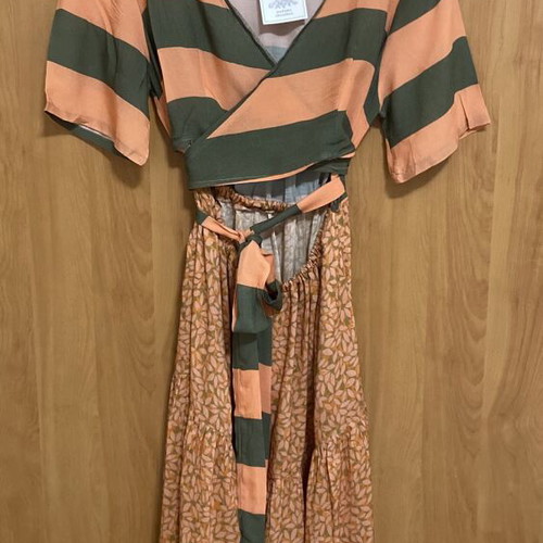 Madame Shoushou Roxandra Orange Floral Dress new, size large