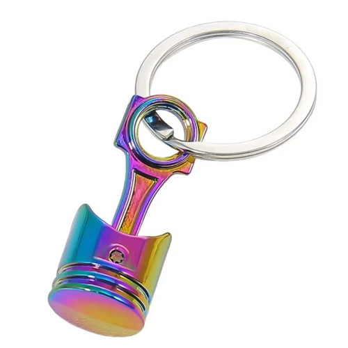Car piston keychain, iridescent chameleon color