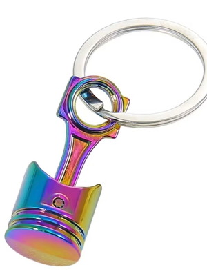 Car piston keychain, iridescent chameleon color