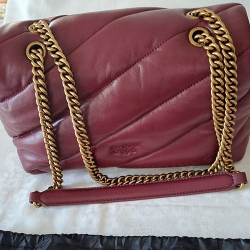 Pinko shoulder bag new, bordeaux, soft leather