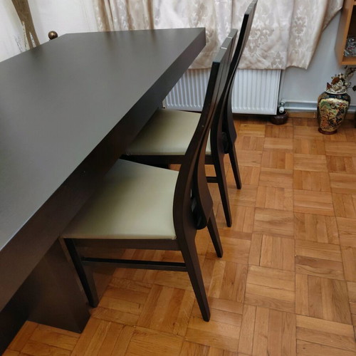 Handmade dining set like new oak wood with metal details