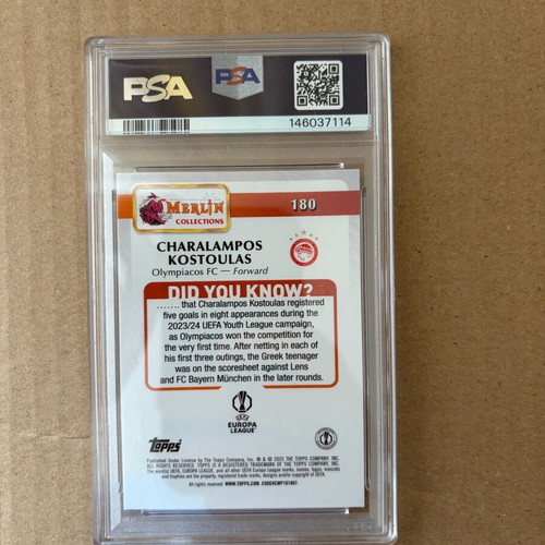 Topps Merlin Rookie Charalampos Kostoulas PSA 9 Olympiacos like new