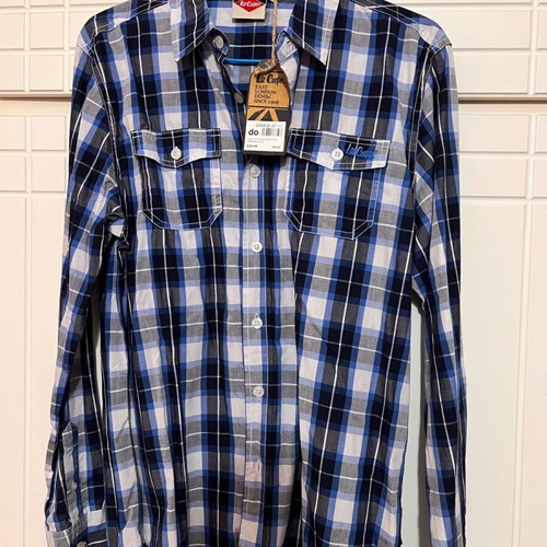 Lee Cooper Men's Checked Shirt Small New With Tags Black Blue