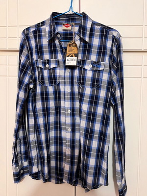 Lee Cooper Men's Checked Shirt Small New With Tags Black Blue