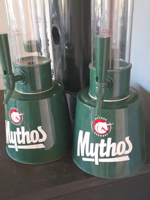 Κανάτα μπύρας μεταχειρισμένη 3 λίτρων με κάνουλα και πάγοκολώνα σετ 2 τεμαχίων