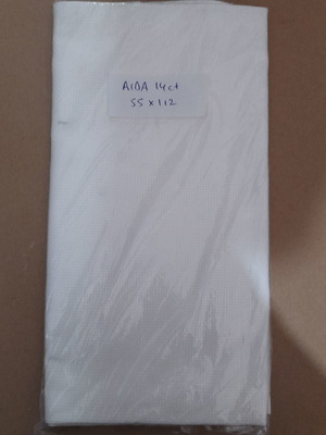 Λευκό ύφασμα AIDA 14 ct 55 Χ 112 εκ. σαν καινούργιο