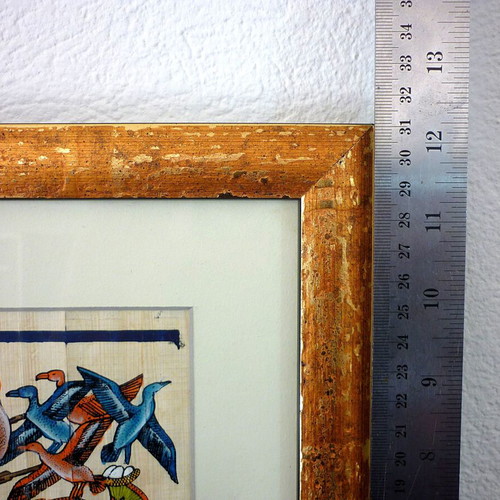 Egyptian papyrus new with painting in handmade wooden frame