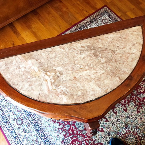 Console table made of solid wood and marble like new
