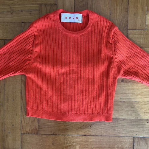 Karavan Rib Crop Top like new, soft fabric, red and orange