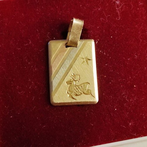 Zodio Gold Aries 14K pendant type Cartie new