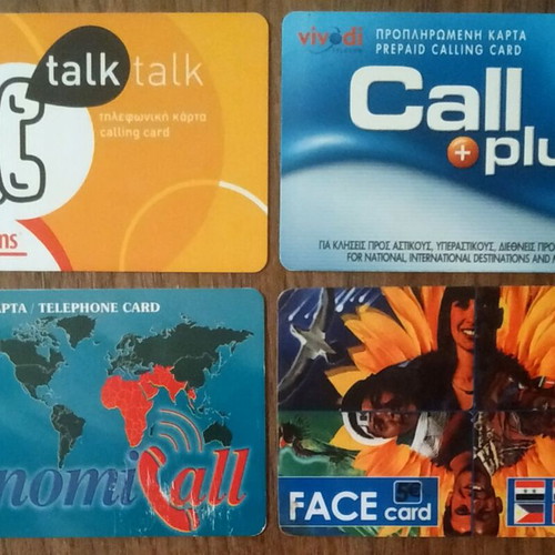 Phone cards used, set of 46 with various Greek telecom brands
