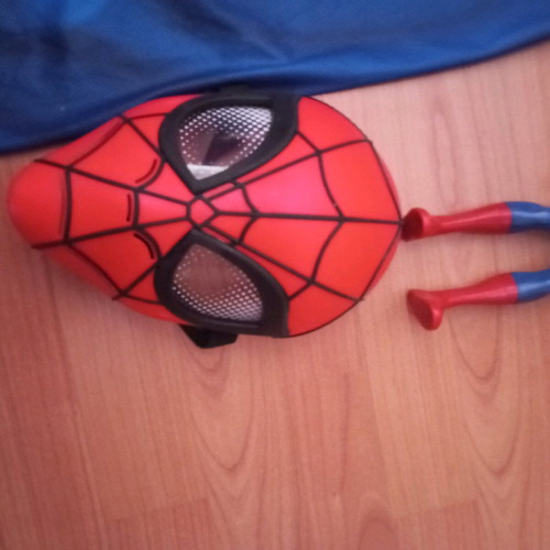 Spiderman set used with costume and figure
