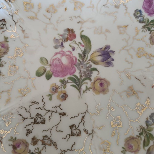 Vintage Rosenthal ivoire porcelain plate fondant dish with handmade floral design like new