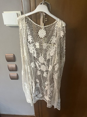 Δαντελένιο πανωφόρι ethnic boho στυλ σαν καινούργιο, εκρού