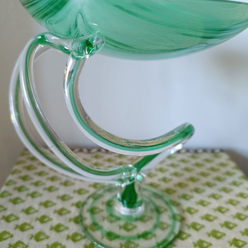 Vintage bonbonniere made of blown glass Krosno like new