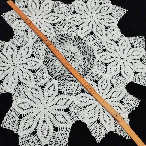 Handmade crochet embroidery used
