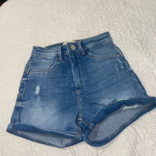 Kids' blue denim shorts used with pockets