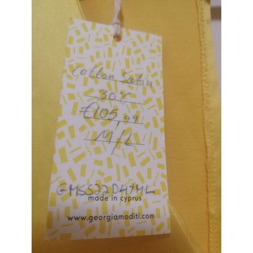 Yellow dress by Georgias Moditi new, cotton satin, medium-large