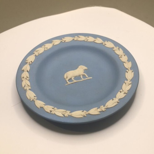Wedgwood Jasperware dish Aries zodiac ram used