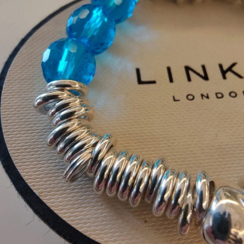 Links of London Sweetie Bracelet with Blue Crystals, Sterling Silver