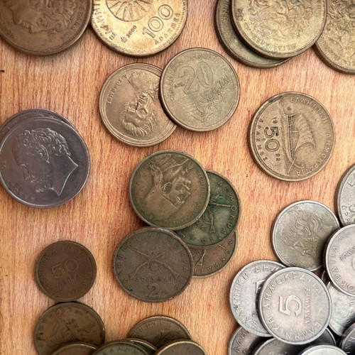 Συλλογή ελληνικών νομισμάτων μεταχειρισμένη 1976-2000, 104 τεμάχια