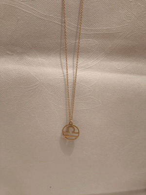 Libra zodiac necklace new in gold color