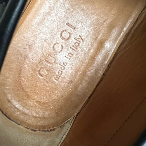 Gucci elegant black leather shoes like new, size 43.5