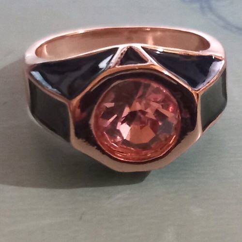 Bronze ring new with pink stone, size 9