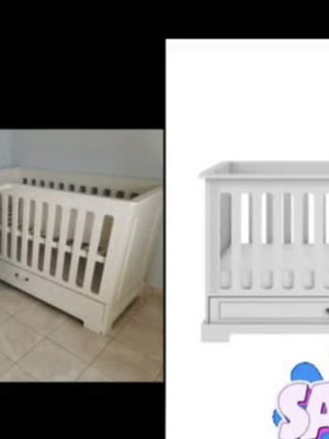 Bellamy Ines Elegant White Baby Room Set like new with mattress and changing table