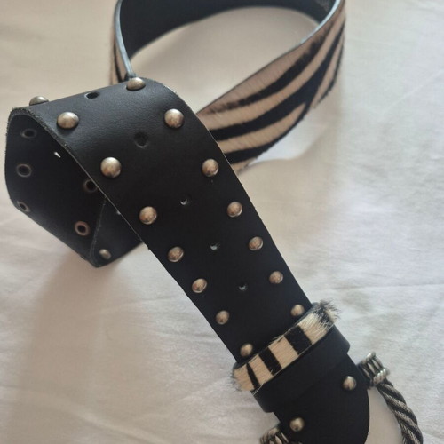 BSB leather belt like new, 95cm, Pony, silver buckle