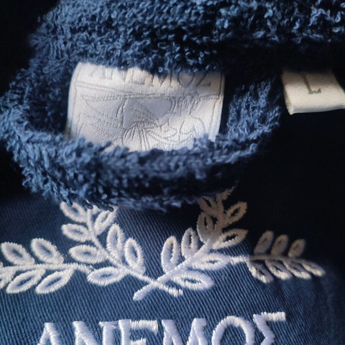 Anemos bathrobe model GREGOS size L new, dark blue