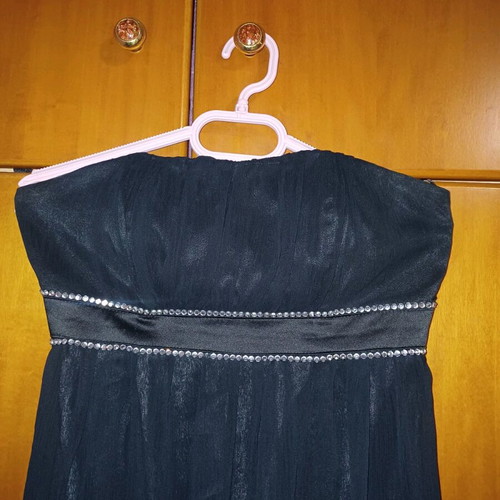 Strapless dress black with rhinestones size Medium like new