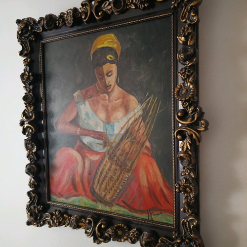 Signed painting like new in wooden frame from the 1970s
