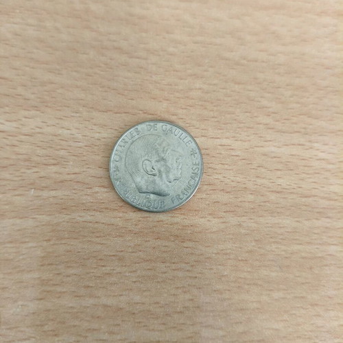 French 1 franc coin used, Charles de Gaulle type 1988