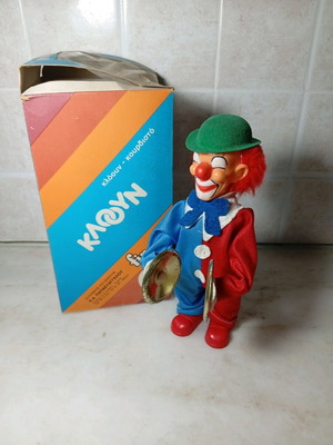 Vintage clown wind-up toy used from Fino