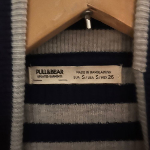 H&M striped turtleneck like new, gray and blue, size S