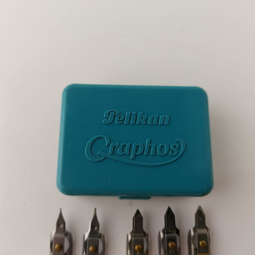 Pelikan Graphos set of 9 used drawing nibs #5604