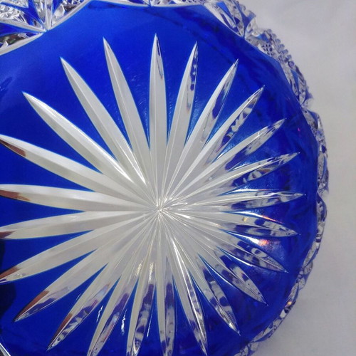 Nachtmann Rom Bleikristall blue bowl, new, Germany 50s