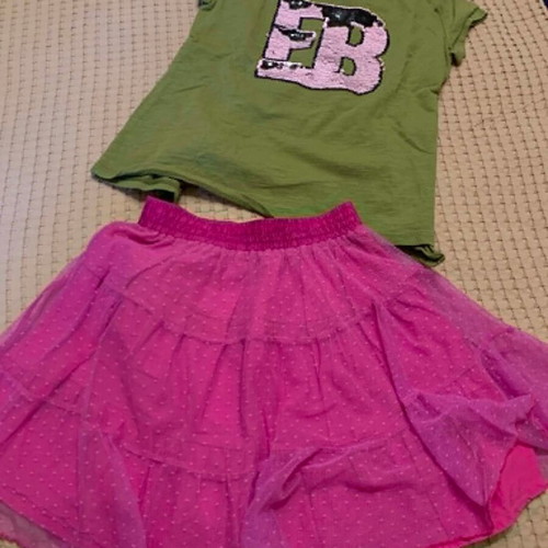 Mexx skirt and Funky Buddha blouse set like new, size 8