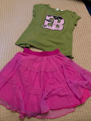 Mexx skirt and Funky Buddha blouse set like new, size 8