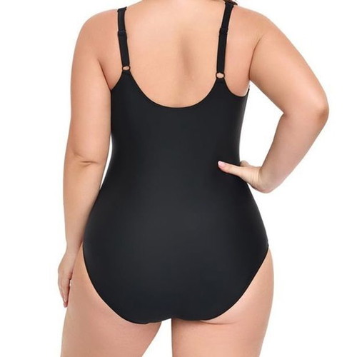 Charmo women's one-piece sports swimsuit with shaping effect and cups, 4XL
