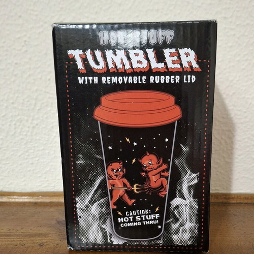 Sourpuss Hot Stuff ceramic tumbler 12oz like new, collectible