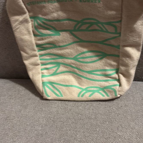 Stefania Frangista toiletry bag new beige with green