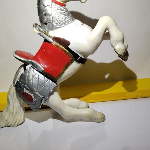 Papo reared up armored horse figure, fantasy world medieval knights