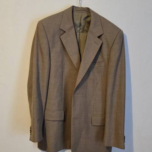 Soufleris men's jacket size 50 linen and wool like new beige taupe