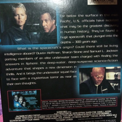 Sphere special edition DVD like new, action adventure, subbed