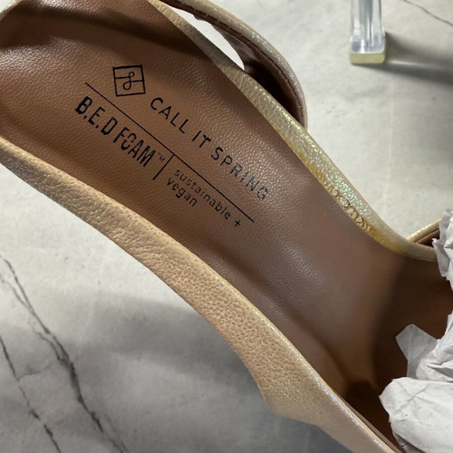 Call It Spring Iridescent Champagne Vegan Slingback Pumps EU 37.5