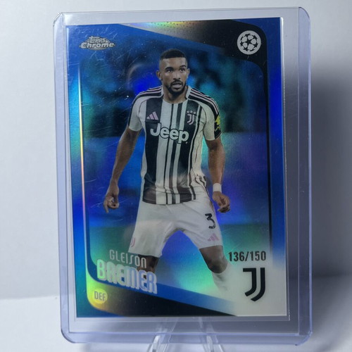 2025-26 Topps Chrome UEFA Club Competitions Gleison Bremer Blue #136/150 card