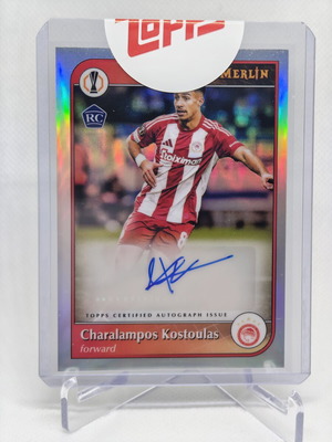 Charalampos Kostoulas Rookie Auto Olympiacos Card new