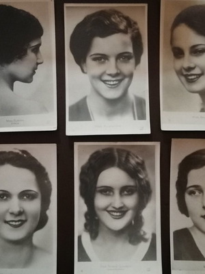 Καρτποστάλ 1930 μεταχειρισμένες με Miss έξι χωρών, 6 τεμάχια